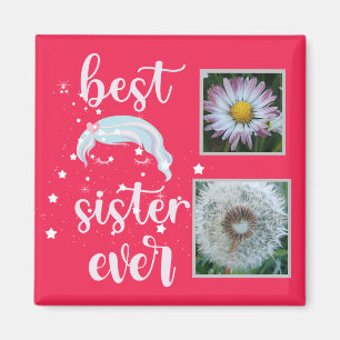 Cute Sister Photo Template Magnet