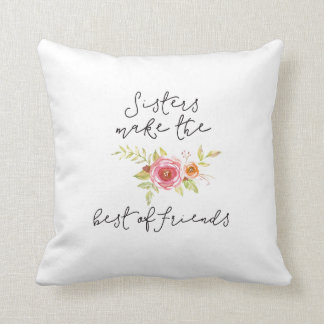 Cute sister throw pillow with best friend saying.