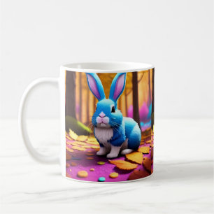 Cute Sitting Blue Bunny Portrait-57566 Coffee Mug