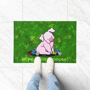 Cute Sitting Pretty PIG Doormat