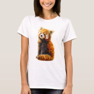 Cute Sitting Red Panda Illustration Women T-Shirt