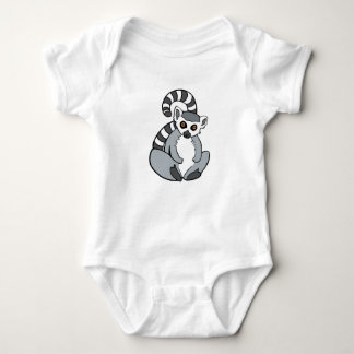 Cute Sitting Ring-Tailed Lemur Baby Bodysuit