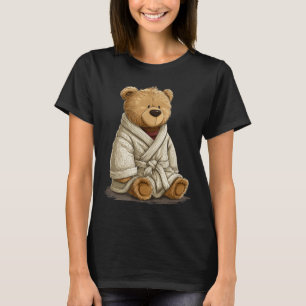 Cute Sitting Teddy Bear in Bathrope Costume T-Shirt