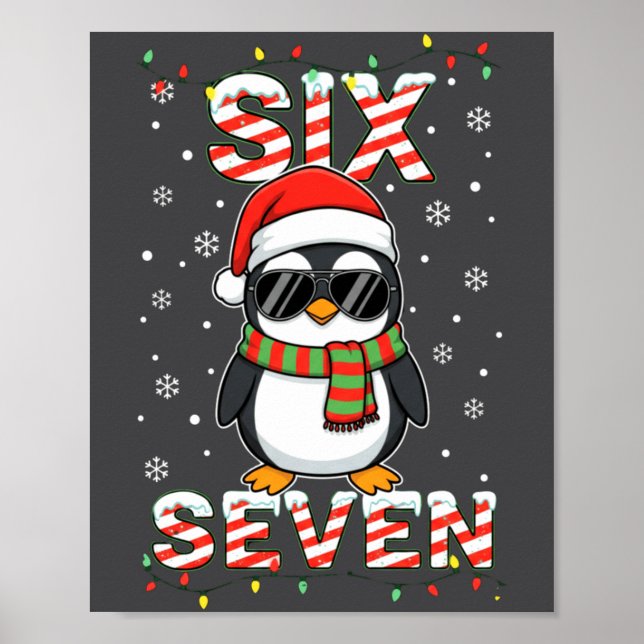 Cute Six Seven 67 Penguin Kids Christmas Holiday L Poster (Front)