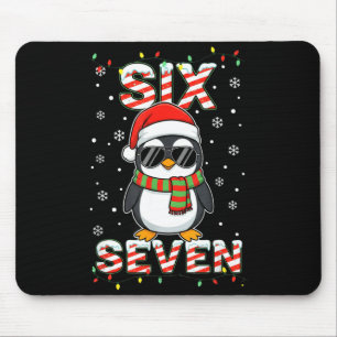 Cute Six Seven 67 Penguin Kids Christmas Holiday Mouse Pad
