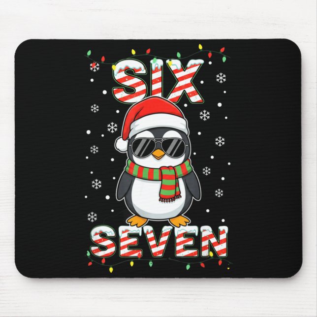 Cute Six Seven 67 Penguin Kids Christmas Holiday  Mouse Pad (Front)