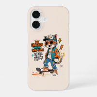 Cute Skateboard Cat Graffiti Streetwear Cartoon iP