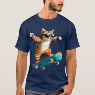 Cute Skateboarding Cats T-Shirt