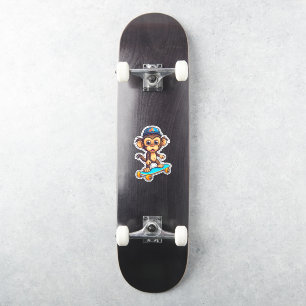 Cute Skateboarding Monkey Sticker