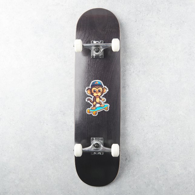 Cute Skateboarding Monkey Sticker (Skateboard)