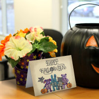 Cute Skeleton Animals and Pumpkins Halloween