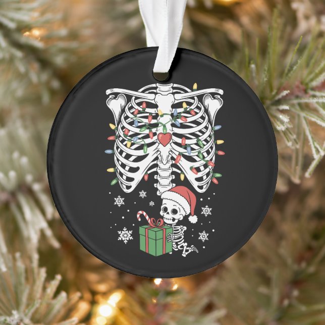 Cute Skeleton Baby Xmas Maternity Mum Pregnancy  Ornament (Tree)