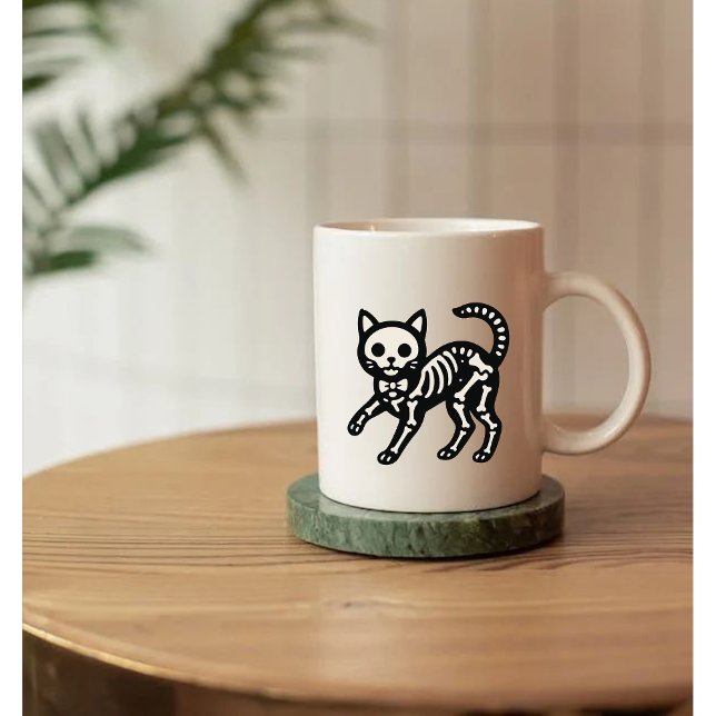 Cute Skeleton Cat Coffee Mug (Creator Uploaded)