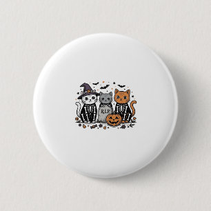Cute Skeleton Cats Halloween Vintage Engraving Shi 6 Cm Round Badge