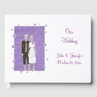 Cute Skeleton Couple Halloween Wedding Guestbook