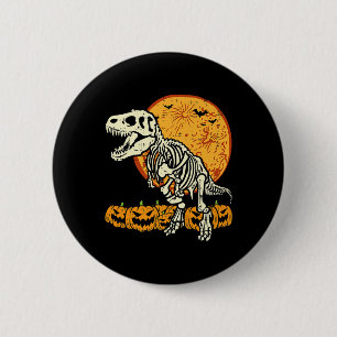 Cute Skeleton Dinosaur Trex Dino Pumpkins Moon Boy 6 Cm Round Badge