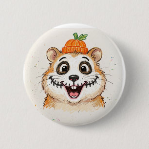 Cute Skeleton Face Paint Hamster Halloween Coloure 6 Cm Round Badge