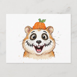 Cute Skeleton Face Paint Hamster Halloween Coloure Invitation Postcard