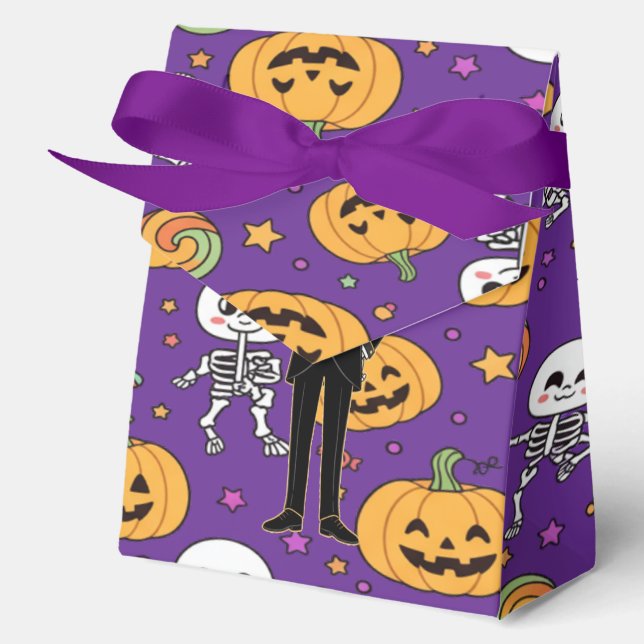 Cute Skeleton Fun For Halloween Favour Box (Front)