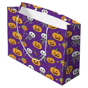 Cute Skeleton Fun For Halloween Large Gift Bag