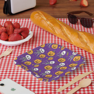 Cute Skeleton Fun For Halloween Paper Plate