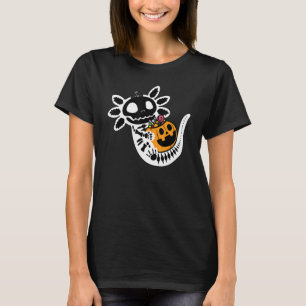 Cute Skeleton Halloween Axolotl T-Shirt