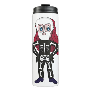 Cute Skeleton Halloween Costume Thermal Tumbler