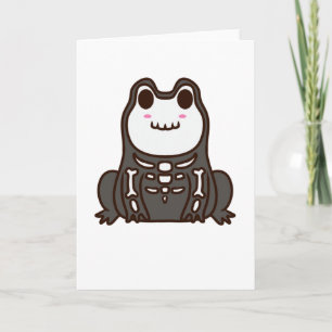 Cute Skeleton Halloween Frog Card