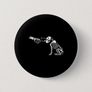 Cute Skeleton Hand Boop Dog Funny Halloween 1 6 Cm Round Badge
