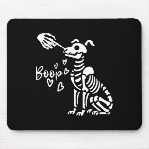 Cute Skeleton Hand Boop Dog Funny Halloween Mouse Pad