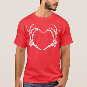 Cute Skeleton Hand Heart Sign Bones Costume Funny T-Shirt