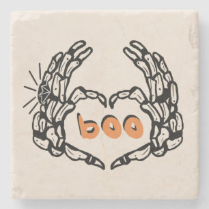 Cute Skeleton Hands Marriage  Halloween Stone Coaster