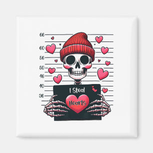 Cute Skeleton Mugshot I Steal Hearts Skeleton Vale Magnet