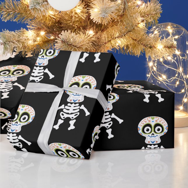 Cute skeleton printed Halloween  Wrapping Paper (Holidays)