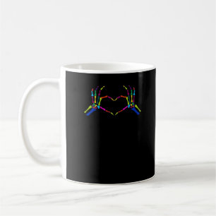 Cute Skeleton Sign Colourful Halloween Classic Coffee Mug