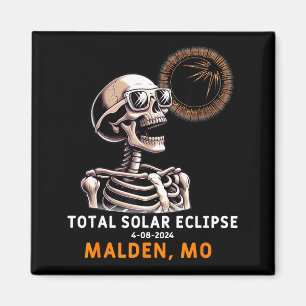 Cute Skeleton Solar Eclipse Malden Missouri Magnet