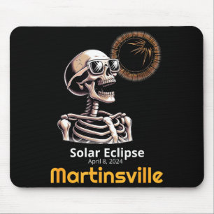 Cute Skeleton Solar Eclipse Martinsville Indiana Mouse Pad