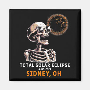 Cute Skeleton Solar Eclipse Sidney Ohio Magnet