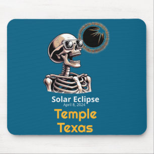 Cute Skeleton Solar Eclipse Temple Texas Mouse Pad