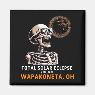 Cute Skeleton Solar Eclipse Wapakoneta Ohio Magnet