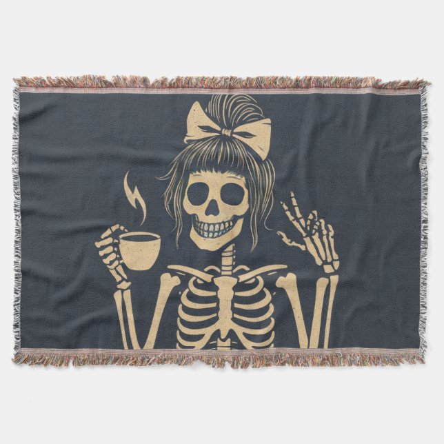 Cute skeleton Throw blanket (Front)