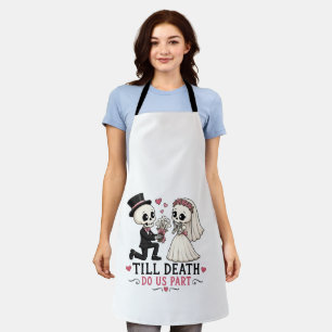 Cute Skeleton Wedding Proposal Apron