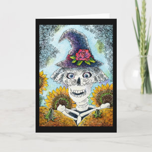 Cute Skeleton Witch Halloween, any occasion card