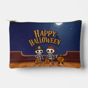cute, skeletons and pumpkin Halloween Accessory Pouch