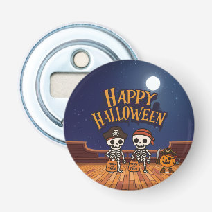 cute, skeletons and pumpkin Halloween Bottle Opener