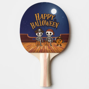 cute, skeletons and pumpkin Halloween Ping Pong Paddle