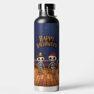 cute, skeletons and pumpkin Halloween Water Bottle