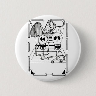 Cute Skeletons on Roller Coaster Ride 6 Cm Round Badge