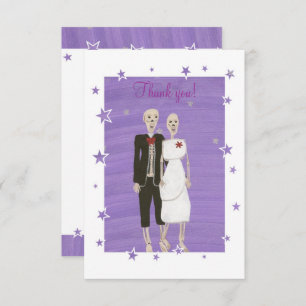 Cute Skeletons Thank you cards, Halloween Wedding