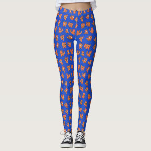 Cute sketchy monsters motif pattern leggings